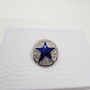 Swarovski Crystals Signed Sliver Blue Star  Pendant Brooch
